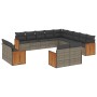 Set sofás de jardín con cojines 13 piezas ratán sintético gris de , Conjuntos de jardín - Ref: Foro24-3260611, Precio: 913,63...
