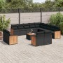 Set sofás de jardín 14 pzas con cojines ratán sintético negro de , Conjuntos de jardín - Ref: Foro24-3260613, Precio: 906,48 ...