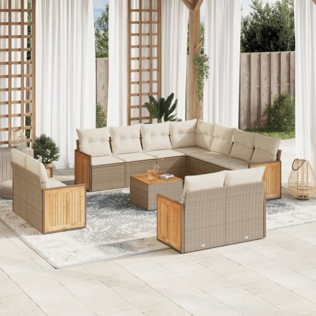 Set de sofás de jardín 12 pzas y cojines ratán sintético marrón de , Conjuntos de jardín - Ref: Foro24-3260588, Precio: 934,2...