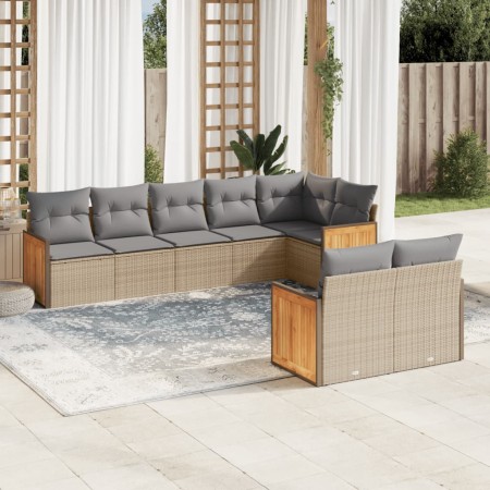 Juego de sofás de jardín con cojines beige 8 pzas ratán PE de , Conjuntos de jardín - Ref: Foro24-3260232, Precio: 541,34 €, ...