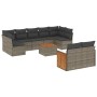 Set de sofás de jardín 10 pzas con cojines ratán sintético gris de , Conjuntos de jardín - Ref: Foro24-3260380, Precio: 608,4...