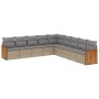 Set de sofás de jardín 9 pzas con cojines ratán sintético beige de , Conjuntos de jardín - Ref: Foro24-3260141, Precio: 566,8...