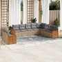 Juego de sofás jardín con cojines beige 10 pzas ratán sintético de , Conjuntos de jardín - Ref: Foro24-3260197, Precio: 658,0...