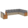 Juego de sofás jardín con cojines beige 10 pzas ratán sintético de , Conjuntos de jardín - Ref: Foro24-3260197, Precio: 658,0...