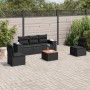 Set de sofás de jardín 6 piezas y cojines ratán sintético negro de , Conjuntos de jardín - Ref: Foro24-3225383, Precio: 384,3...