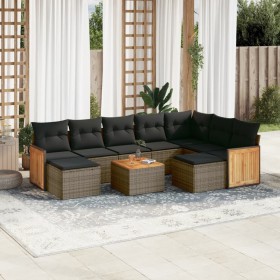 Set de sofás de jardín 10 pzas con cojines ratán sintético gris de , Conjuntos de jardín - Ref: Foro24-3260632, Precio: 575,8...