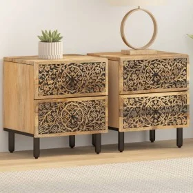 Mesitas de noche 2 uds madera maciza de mango 40x33x46 cm de , Mesitas de noche - Ref: Foro24-358211, Precio: 187,72 €, Descu...