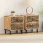 Mesitas de noche 2 uds madera maciza de mango 40x33x46 cm de , Mesitas de noche - Ref: Foro24-358211, Precio: 191,25 €, Descu...