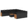 Set de sofás de jardín 12 piezas cojines ratán sintético negro de , Conjuntos de jardín - Ref: Foro24-3260515, Precio: 780,33...
