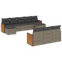 Set de sofás de jardín 10 pzas con cojines ratán sintético gris de , Conjuntos de jardín - Ref: Foro24-3260499, Precio: 610,0...