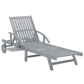 Tumbona de jardín de madera de acacia maciza gris de vidaXL, Tumbonas - Ref: Foro24-45939, Precio: 172,78 €, Descuento: %