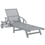 Tumbona de jardín de madera de acacia maciza gris de vidaXL, Tumbonas - Ref: Foro24-45939, Precio: 172,78 €, Descuento: %