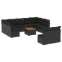 Set de sofás de jardín 12 piezas cojines ratán sintético negro de , Conjuntos de jardín - Ref: Foro24-3223885, Precio: 687,23...