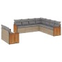 Set de sofás de jardín 9 pzas con cojines ratán sintético beige de , Conjuntos de jardín - Ref: Foro24-3260183, Precio: 620,9...