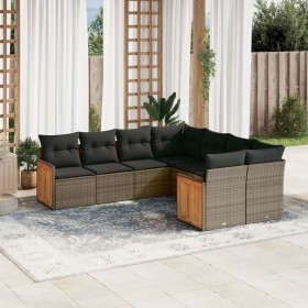 Set de sofás de jardín 8 pzas y cojines ratán sintético gris de , Conjuntos de jardín - Ref: Foro24-3260639, Precio: 518,11 €...