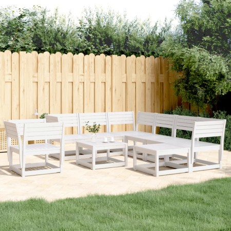 Juego de muebles de jardín 8 piezas madera maciza pino blanco de , Conjuntos de jardín - Ref: Foro24-3216941, Precio: 748,86 ...
