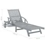 Gray Solid Acacia Wood Garden Lounger by vidaXL, Loungers - Ref: Foro24-45939, Price: 172,78 €, Discount: %