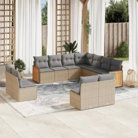 Set de sofás de jardín 11pzas con cojines ratán sintético beige de , Conjuntos de jardín - Ref: Foro24-3260169, Precio: 675,1...