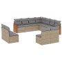 Set de sofás de jardín 11pzas con cojines ratán sintético beige de , Conjuntos de jardín - Ref: Foro24-3260169, Precio: 663,6...