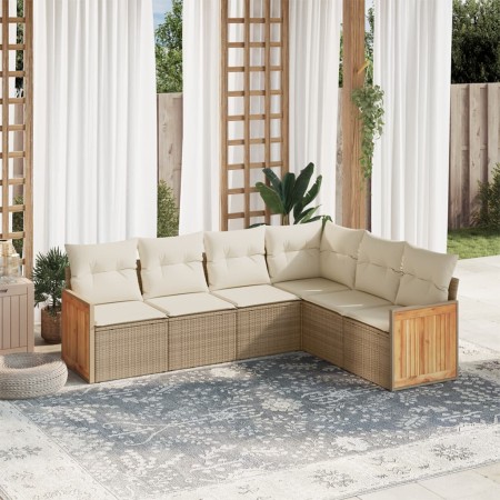 Juego de sofás jardín con cojines 6 pzas ratán sintético beige de , Conjuntos de jardín - Ref: Foro24-3260084, Precio: 450,36...