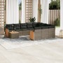 Set de sofás de jardín 11 pzas y cojines ratán sintético gris de , Conjuntos de jardín - Ref: Foro24-3260450, Precio: 631,58 ...