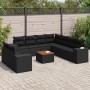 Set de sofás de jardín 10 pzas cojines ratán sintético negro de , Conjuntos de jardín - Ref: Foro24-3257840, Precio: 689,14 €...