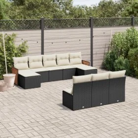 Set de sofás de jardín 10 pzas cojines ratán sintético negro de , Conjuntos de jardín - Ref: Foro24-3260467, Precio: 546,63 €...