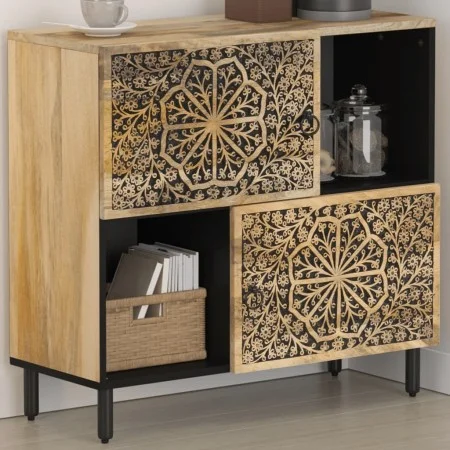 Armario auxiliar madera maciza de mango 80x33x75 cm de , Aparadores - Ref: Foro24-358239, Precio: 164,96 €, Descuento: %