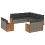 Set de sofás de jardín 11 pzas y cojines ratán sintético gris de , Conjuntos de jardín - Ref: Foro24-3260583, Precio: 802,06 ...