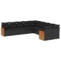 Set de sofás de jardín 10 pzas cojines ratán sintético negro de , Conjuntos de jardín - Ref: Foro24-3260431, Precio: 610,41 €...