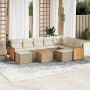 Juego de sofás jardín con cojines beige 10 pzas ratán sintético de , Conjuntos de jardín - Ref: Foro24-3260630, Precio: 672,2...