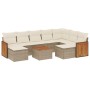 Juego de sofás jardín con cojines beige 10 pzas ratán sintético de , Conjuntos de jardín - Ref: Foro24-3260630, Precio: 672,2...