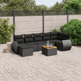 Set de sofás de jardín 8 piezas y cojines ratán sintético negro de , Conjuntos de jardín - Ref: Foro24-3257441, Precio: 502,0...