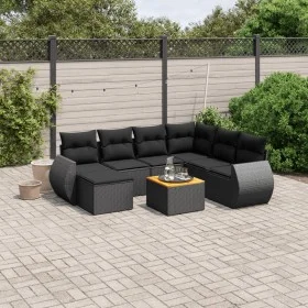 Set de sofás de jardín 8 piezas y cojines ratán sintético negro by , Garden sets - Ref: Foro24-3257448, Price: 478,70 €, Disc...