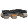 Set de muebles de jardín 9 pzas y cojines ratán sintético gris de , Conjuntos de jardín - Ref: Foro24-3257474, Precio: 560,63...