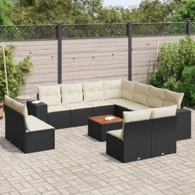 Set de sofás de jardín 12 piezas cojines ratán sintético negro de , Conjuntos de jardín - Ref: Foro24-3257834, Precio: 716,45...