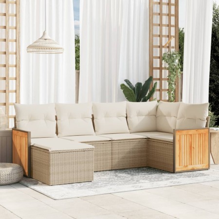 Juego de sofás jardín con cojines 6 pzas ratán sintético beige de , Conjuntos de jardín - Ref: Foro24-3260259, Precio: 432,56...