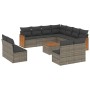 Set de sofás de jardín 12 pzas con cojines ratán sintético gris de , Conjuntos de jardín - Ref: Foro24-3260177, Precio: 725,8...