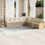 Set de sofás de jardín 9 pzas con cojines ratán sintético beige de , Conjuntos de jardín - Ref: Foro24-3260140, Precio: 605,2...