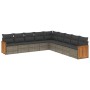 Set de muebles de jardín 9 pzas y cojines ratán sintético gris de , Conjuntos de jardín - Ref: Foro24-3260142, Precio: 544,33...