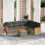Set de sofás de jardín 7 piezas con cojines ratán PE gris de , Conjuntos de jardín - Ref: Foro24-3260093, Precio: 428,61 €, D...