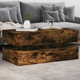 LED-beleuchteter Couchtisch aus geräucherter Eiche, 90x50x40 cm. von , Couchtisch - Ref: Foro24-839865, Preis: 93,53 €, Rabat...