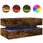 Mesa de centro con luces LED roble ahumado 90x50x40 cm de , Mesas de centro - Ref: Foro24-839865, Precio: 93,53 €, Descuento: %