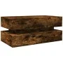 Mesa de centro con luces LED roble ahumado 90x50x40 cm de , Mesas de centro - Ref: Foro24-839865, Precio: 93,53 €, Descuento: %