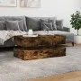 Mesa de centro con luces LED roble ahumado 90x50x40 cm de , Mesas de centro - Ref: Foro24-839865, Precio: 93,53 €, Descuento: %
