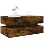 Mesa de centro con luces LED roble ahumado 90x50x40 cm de , Mesas de centro - Ref: Foro24-839865, Precio: 93,53 €, Descuento: %
