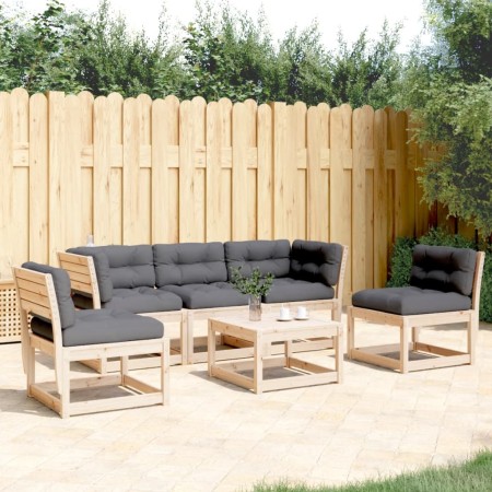 Juego de sofás de jardín 5 pzas con cojines madera maciza pino de , Conjuntos de jardín - Ref: Foro24-3216980, Precio: 489,88...