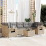 Juego de sofás de jardín con cojines beige 8 pzas ratán PE de , Conjuntos de jardín - Ref: Foro24-3252276, Precio: 541,03 €, ...