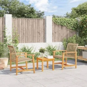 Gartenstühle 2 Stück aus Akazienholz und synthetischem Rattan in Beige von , Modulare Sofas für den Außenbereich - Ref: Foro2...