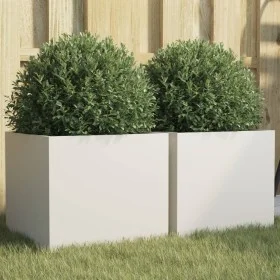 Jardineras 2 unidades acero blanco 32x30x29 cm de , Maceteros y jardineras - Ref: Foro24-841538, Precio: 58,67 €, Descuento: %